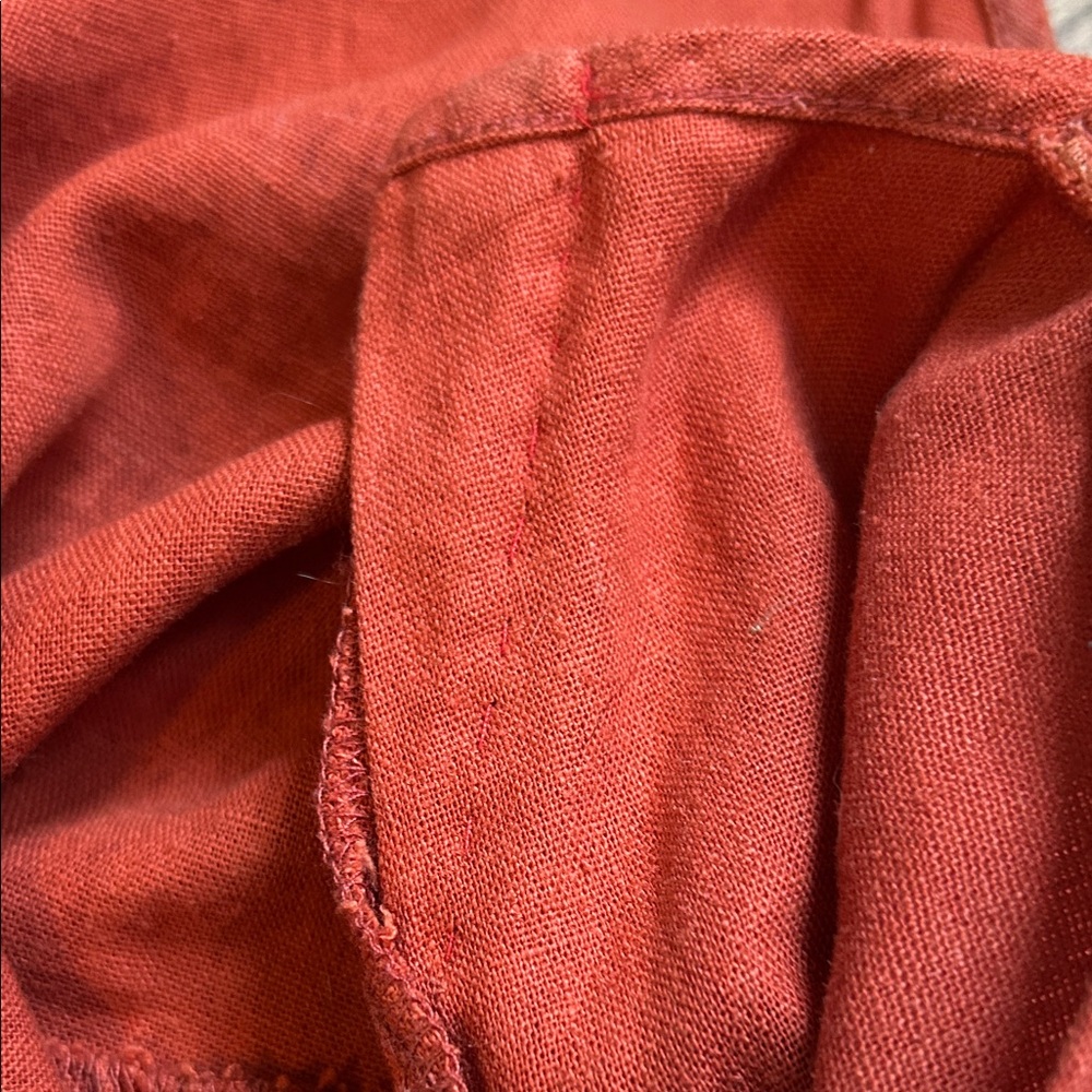 100% Linen Terracotta Midi Dress by UOs Urban Renewal - Picture 13 of 15